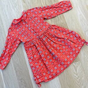 Oilily Girls Orange Patterned Corduroy Dress Size 8